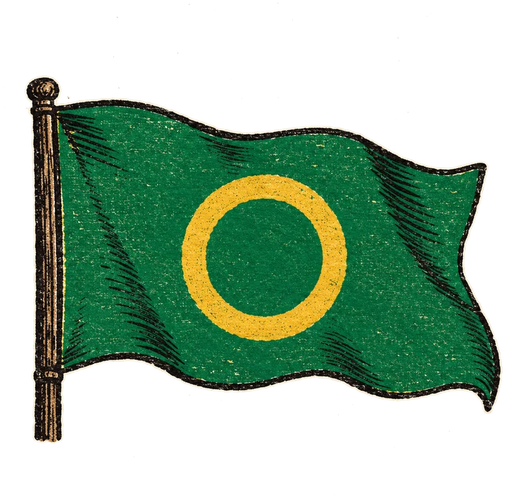 The Junks' ensign: a gold ring on green